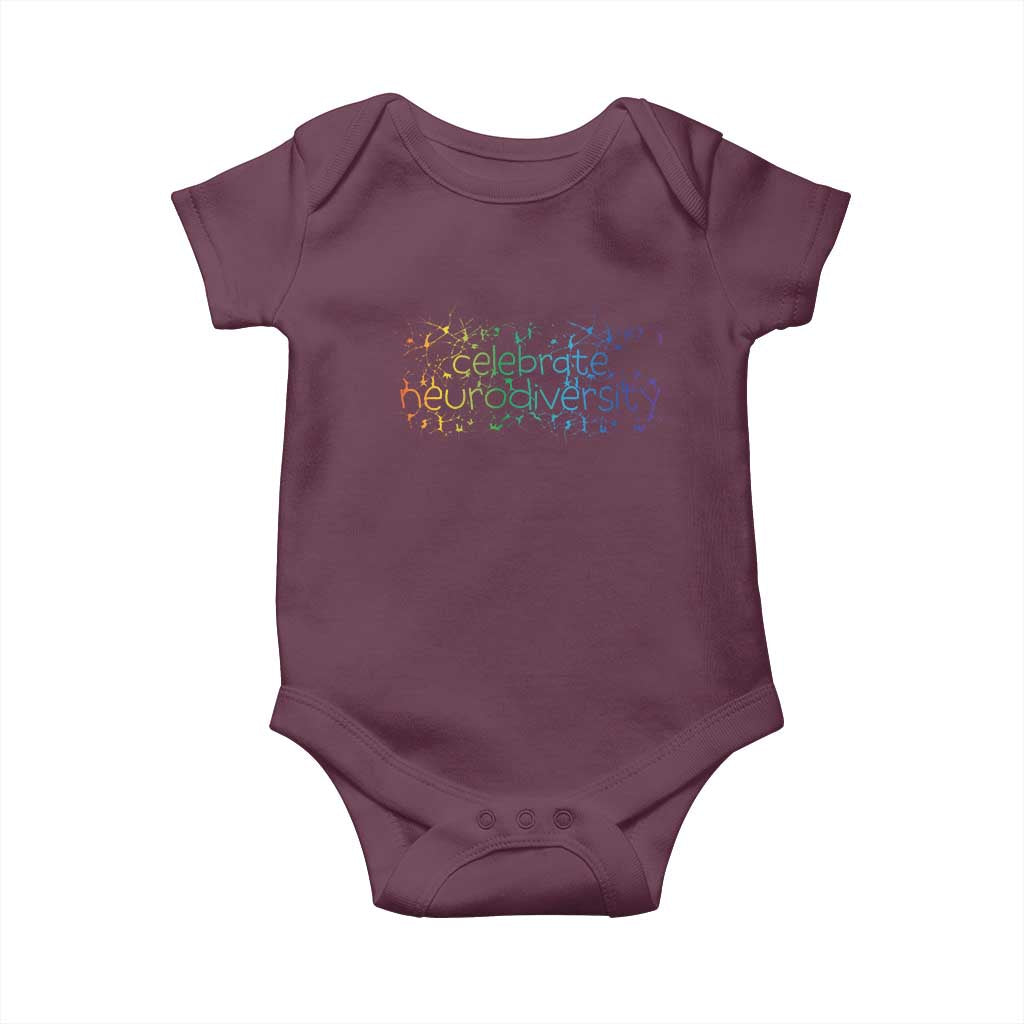 Celebrate Neurodiversity Baby Onesie Autism Awareness ASD ADHD Mental Health