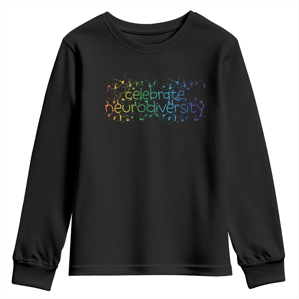 Celebrate Neurodiversity Youth Sweatshirt Autism Awareness ASD ADHD Mental Health