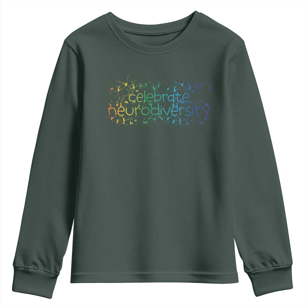 Celebrate Neurodiversity Youth Sweatshirt Autism Awareness ASD ADHD Mental Health