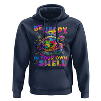 Funny Autism Awareness Be Happy In Your Own Shell Hoodie Rainbow Puzzle Turtle
