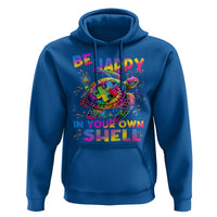 Funny Autism Awareness Be Happy In Your Own Shell Hoodie Rainbow Puzzle Turtle