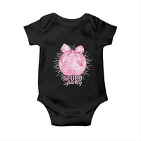 Neurodivergent Neuro Sparkly Baby Onesie Autism Spectrum ADHD Pink Bow Disco Ball