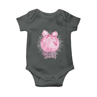 Neurodivergent Neuro Sparkly Baby Onesie Autism Spectrum ADHD Pink Bow Disco Ball