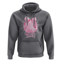Neurodivergent Neuro Sparkly Hoodie Autism Spectrum ADHD Pink Bow Disco Ball