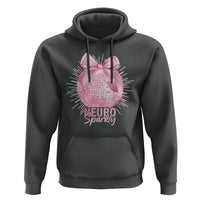 Neurodivergent Neuro Sparkly Hoodie Autism Spectrum ADHD Pink Bow Disco Ball