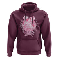 Neurodivergent Neuro Sparkly Hoodie Autism Spectrum ADHD Pink Bow Disco Ball
