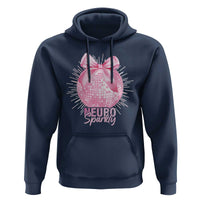 Neurodivergent Neuro Sparkly Hoodie Autism Spectrum ADHD Pink Bow Disco Ball