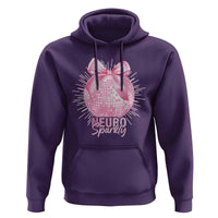Neurodivergent Neuro Sparkly Hoodie Autism Spectrum ADHD Pink Bow Disco Ball