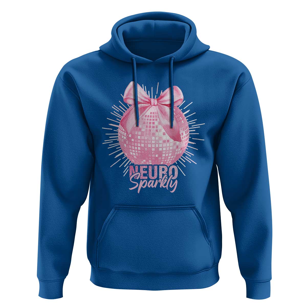 Neurodivergent Neuro Sparkly Hoodie Autism Spectrum ADHD Pink Bow Disco Ball