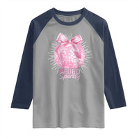 Neurodivergent Neuro Sparkly Raglan Shirt Autism Spectrum ADHD Pink Bow Disco Ball