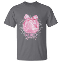 Neurodivergent Neuro Sparkly T Shirt Autism Spectrum ADHD Pink Bow Disco Ball