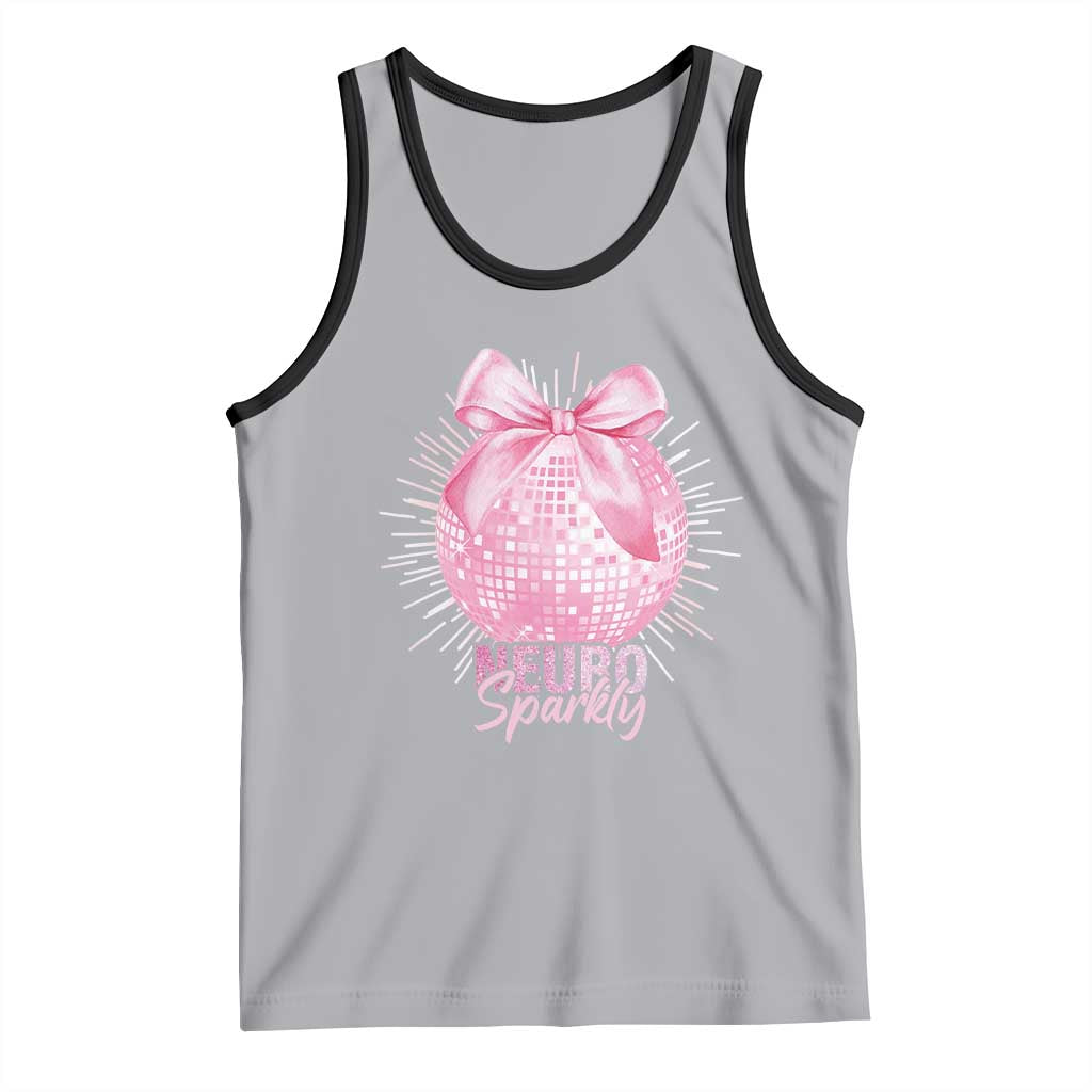 Neurodivergent Neuro Sparkly Tank Top Autism Spectrum ADHD Pink Bow Disco Ball