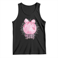 Neurodivergent Neuro Sparkly Tank Top Autism Spectrum ADHD Pink Bow Disco Ball