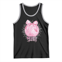 Neurodivergent Neuro Sparkly Tank Top Autism Spectrum ADHD Pink Bow Disco Ball