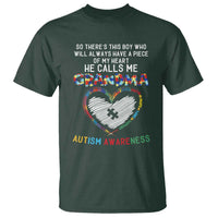 Autism Awareness Grandma T Shirt So There's This Boy Who Will Always Have A Piece Of My Heart He Calls Me Grandma