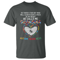 Autism Awareness Grandma T Shirt So There's This Boy Who Will Always Have A Piece Of My Heart He Calls Me Grandma
