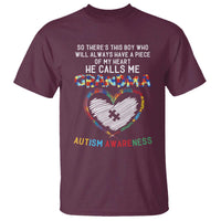 Autism Awareness Grandma T Shirt So There's This Boy Who Will Always Have A Piece Of My Heart He Calls Me Grandma