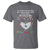 Autism Awareness Grandpa T Shirt So There's This Boy Who Will Always Have A Piece Of My Heart He Calls Me Grandpa