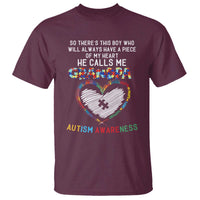 Autism Awareness Grandpa T Shirt So There's This Boy Who Will Always Have A Piece Of My Heart He Calls Me Grandpa