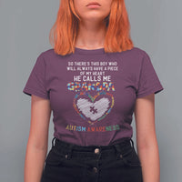 Autism Awareness Grandpa T Shirt For Women So There's This Boy Who Will Always Have A Piece Of My Heart He Calls Me Grandpa