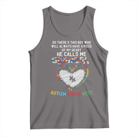 Autism Awareness Grandpa Tank Top So There's This Boy Who Will Always Have A Piece Of My Heart He Calls Me Grandpa