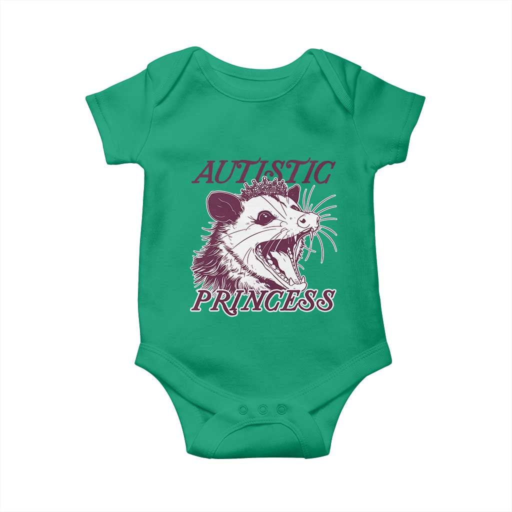 Funny Autistic Princess Baby Onesie Autism Awareness Opposum