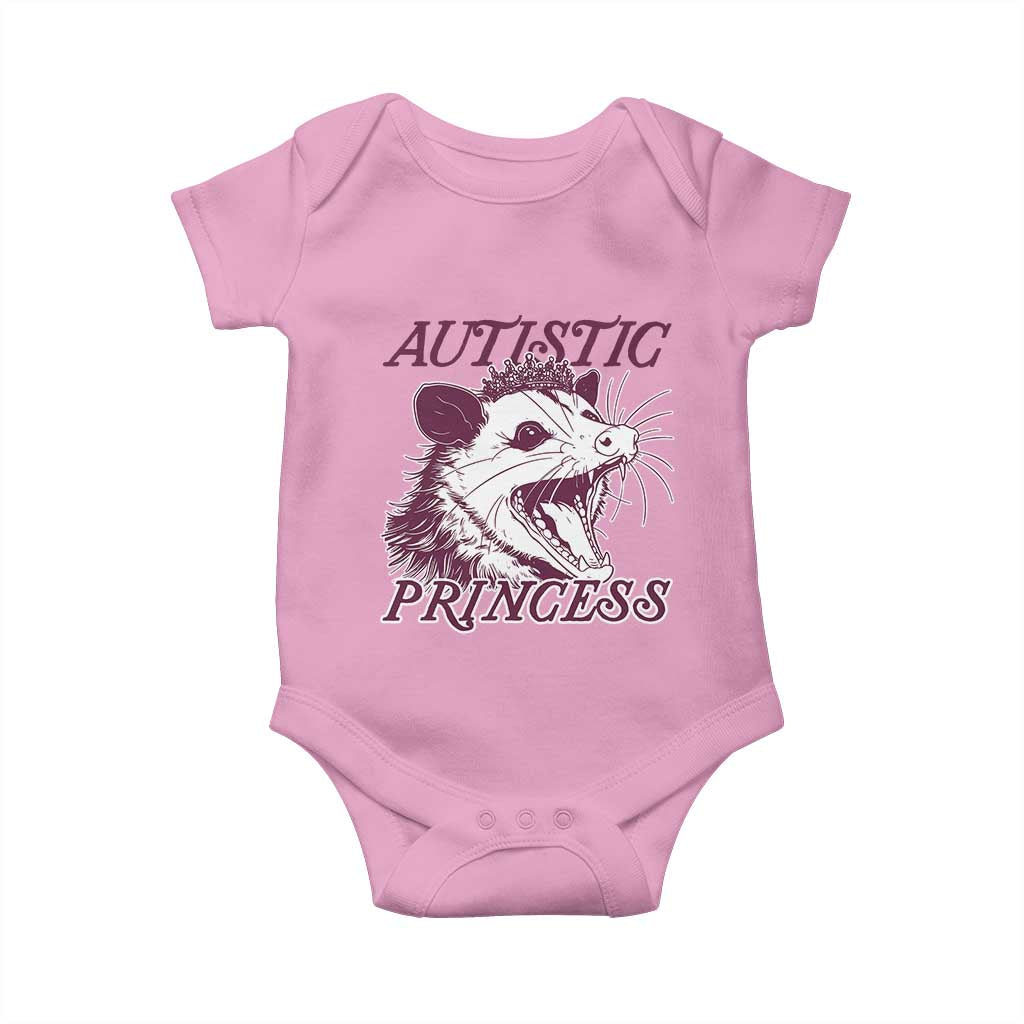 Funny Autistic Princess Baby Onesie Autism Awareness Opposum