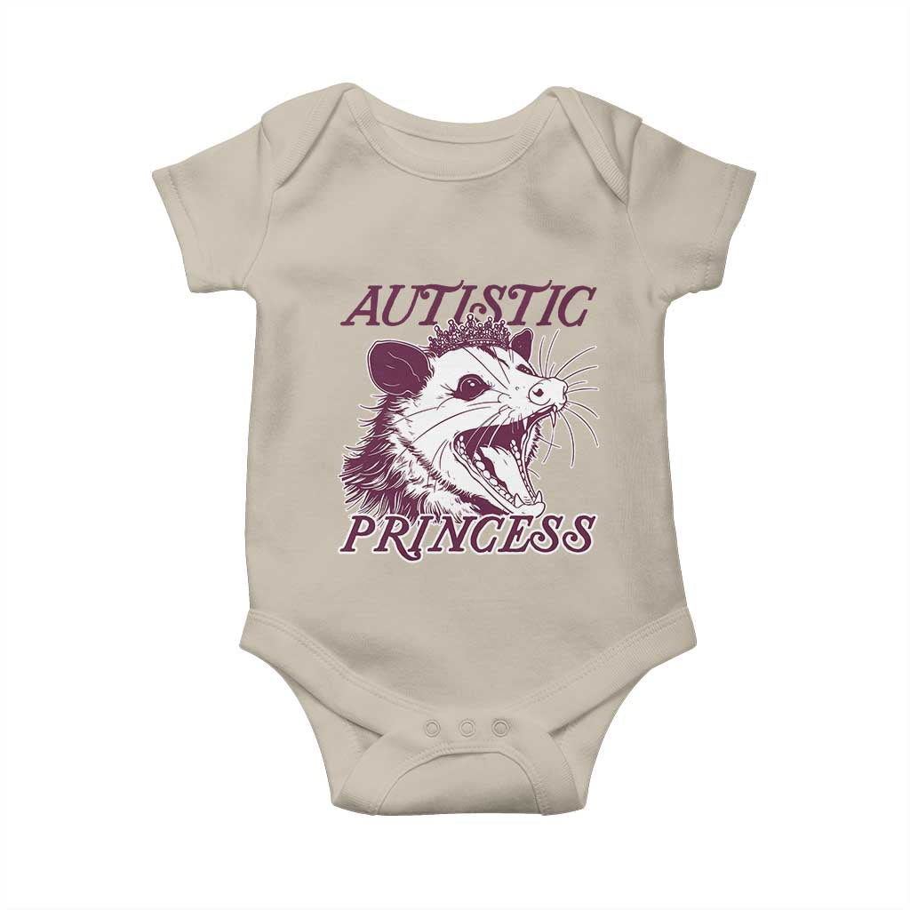 Funny Autistic Princess Baby Onesie Autism Awareness Opposum