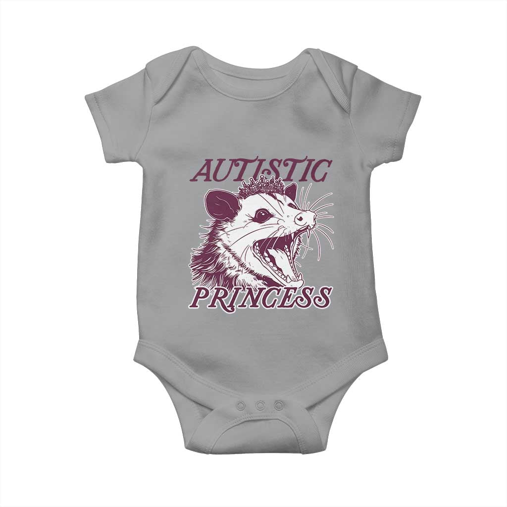 Funny Autistic Princess Baby Onesie Autism Awareness Opposum