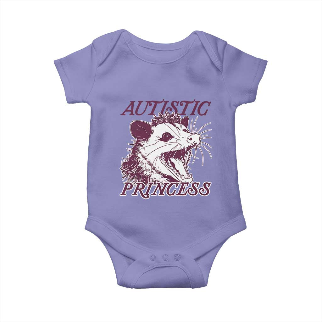 Funny Autistic Princess Baby Onesie Autism Awareness Opposum