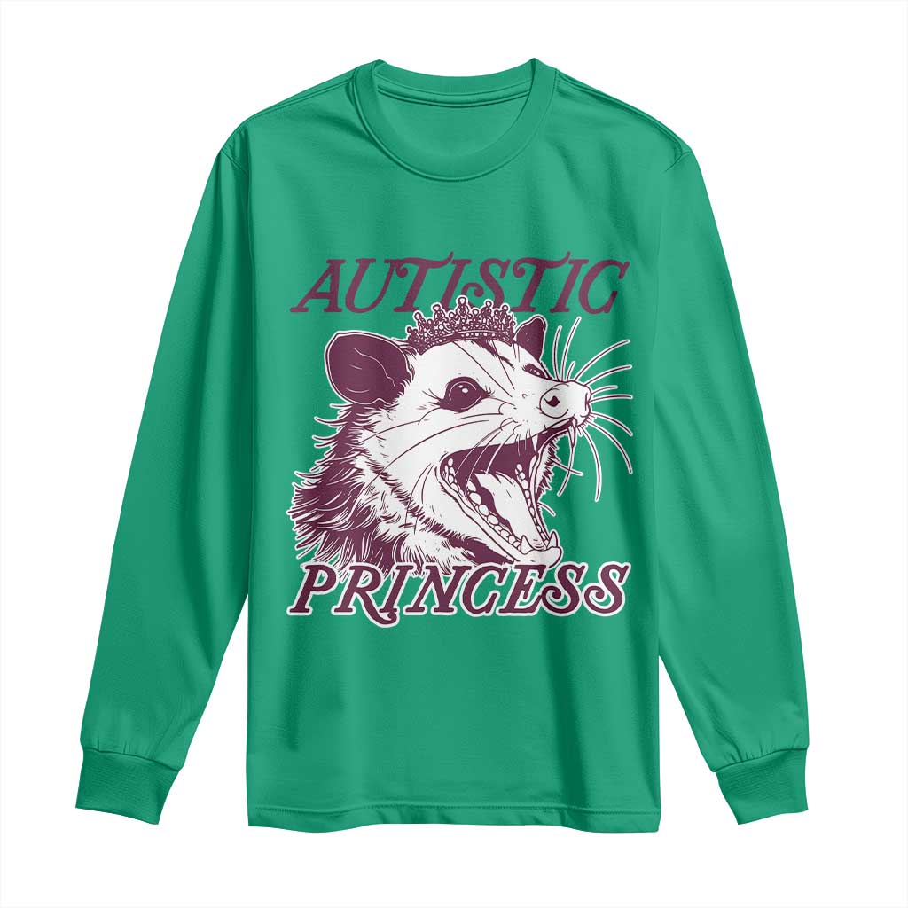 Funny Autistic Princess Long Sleeve Shirt Autism Awareness Opposum