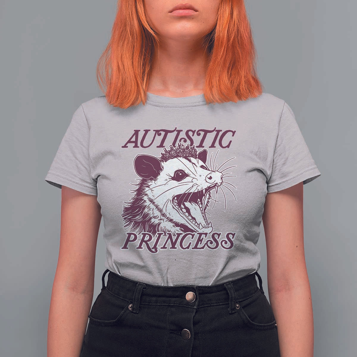 Funny Autistic Princess T Shirt For Women Autism Awareness Opposum
