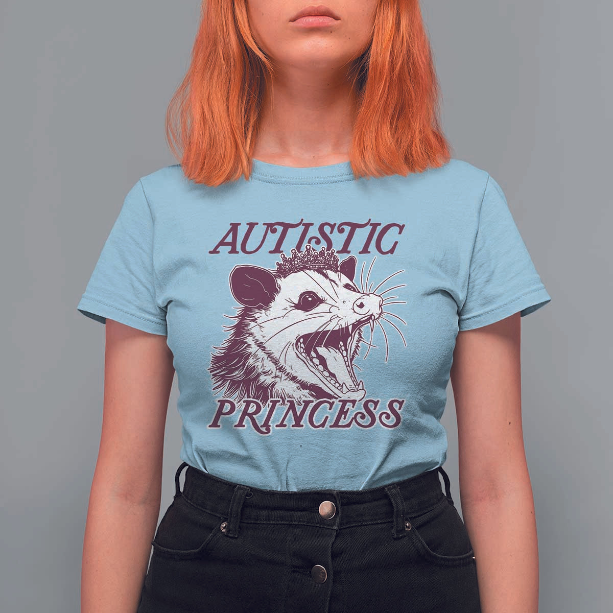 Funny Autistic Princess T Shirt For Women Autism Awareness Opposum