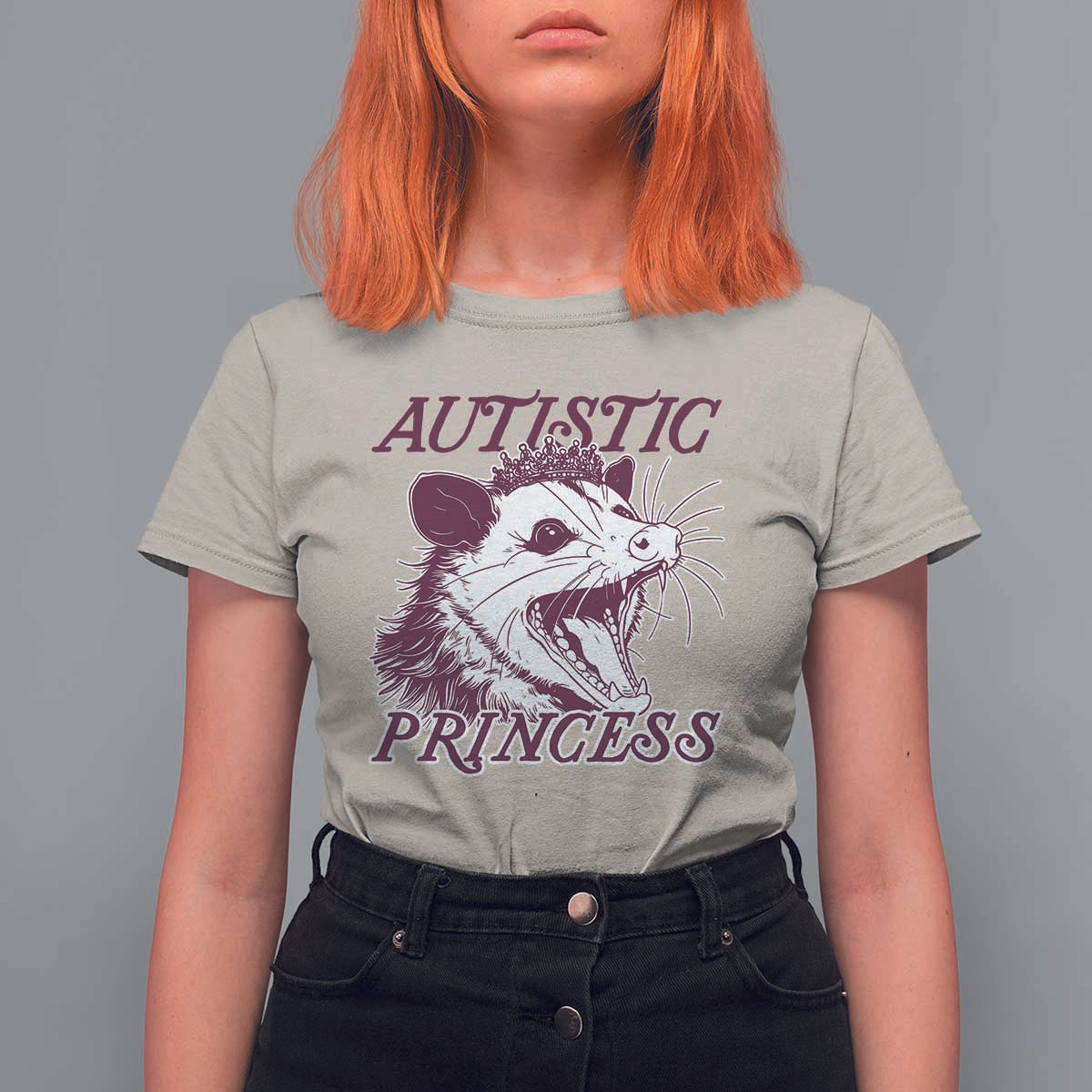 Funny Autistic Princess T Shirt For Women Autism Awareness Opposum