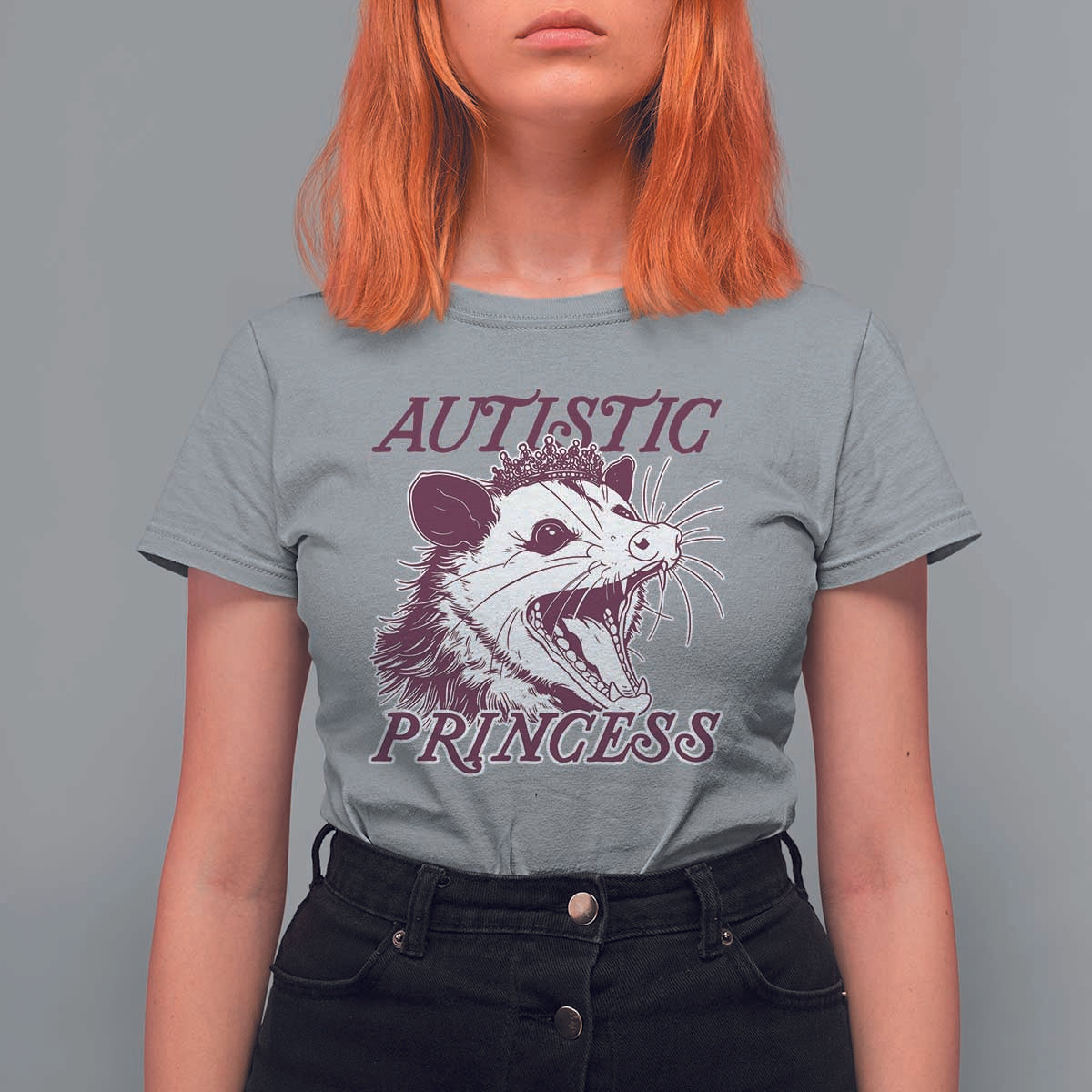 Funny Autistic Princess T Shirt For Women Autism Awareness Opposum