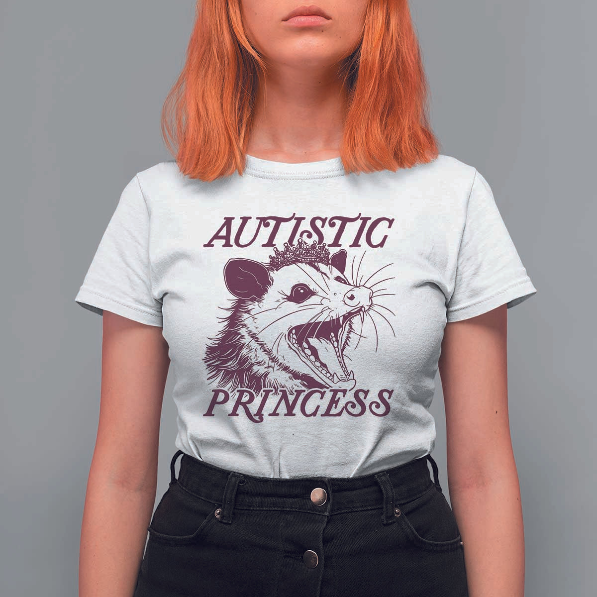 Funny Autistic Princess T Shirt For Women Autism Awareness Opposum