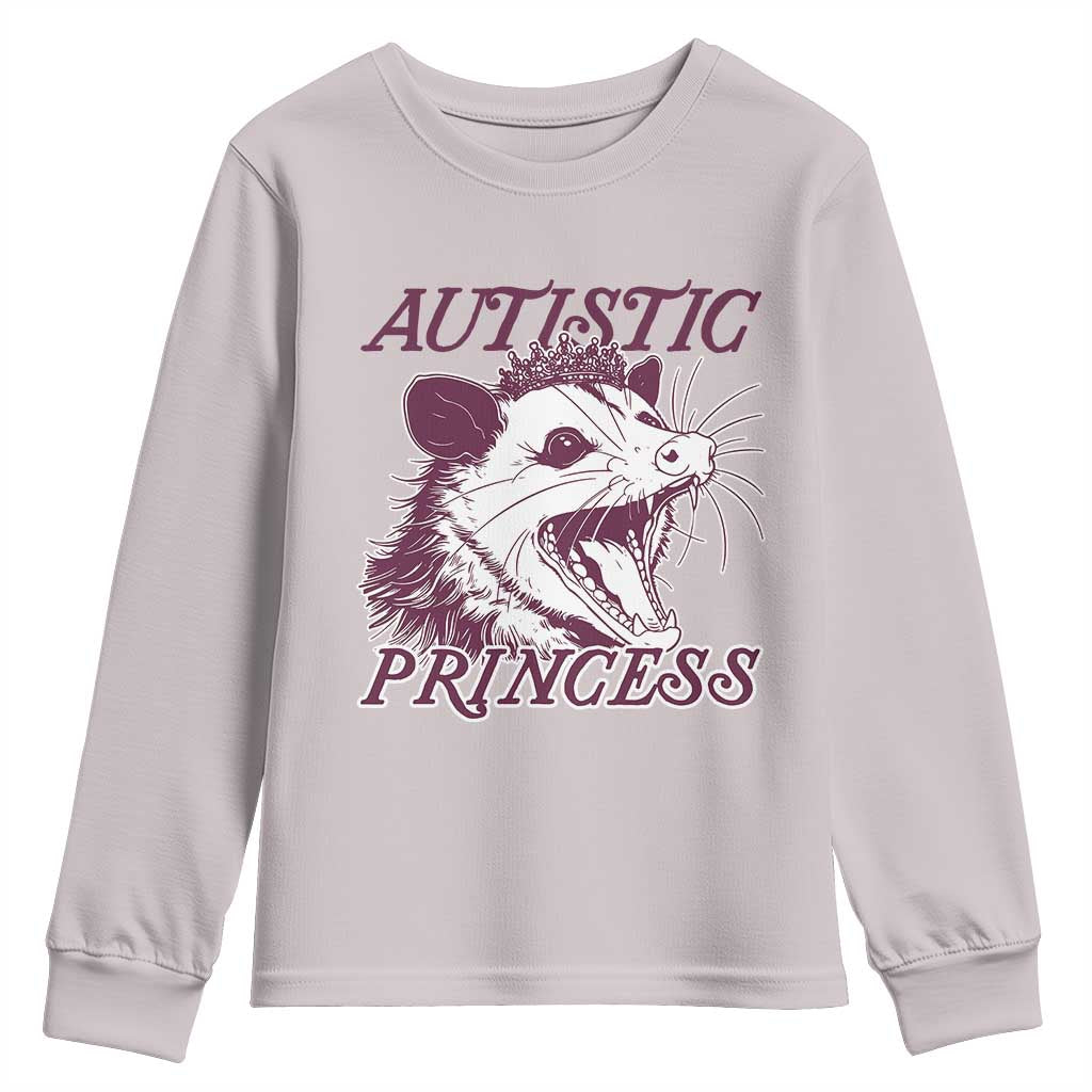 Funny Autistic Princess Youth Sweatshirt Autism Awareness Opposum