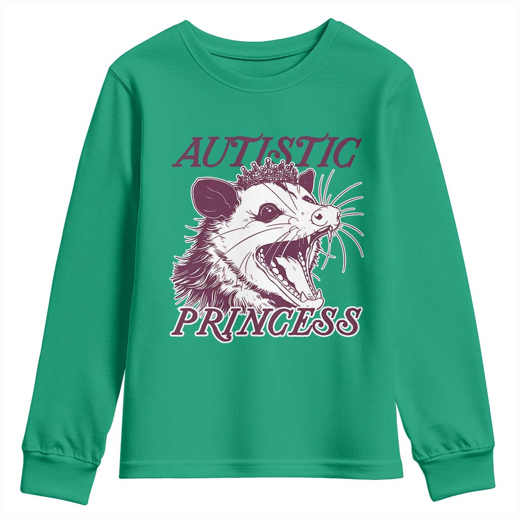 Funny Autistic Princess Youth Sweatshirt Autism Awareness Opposum