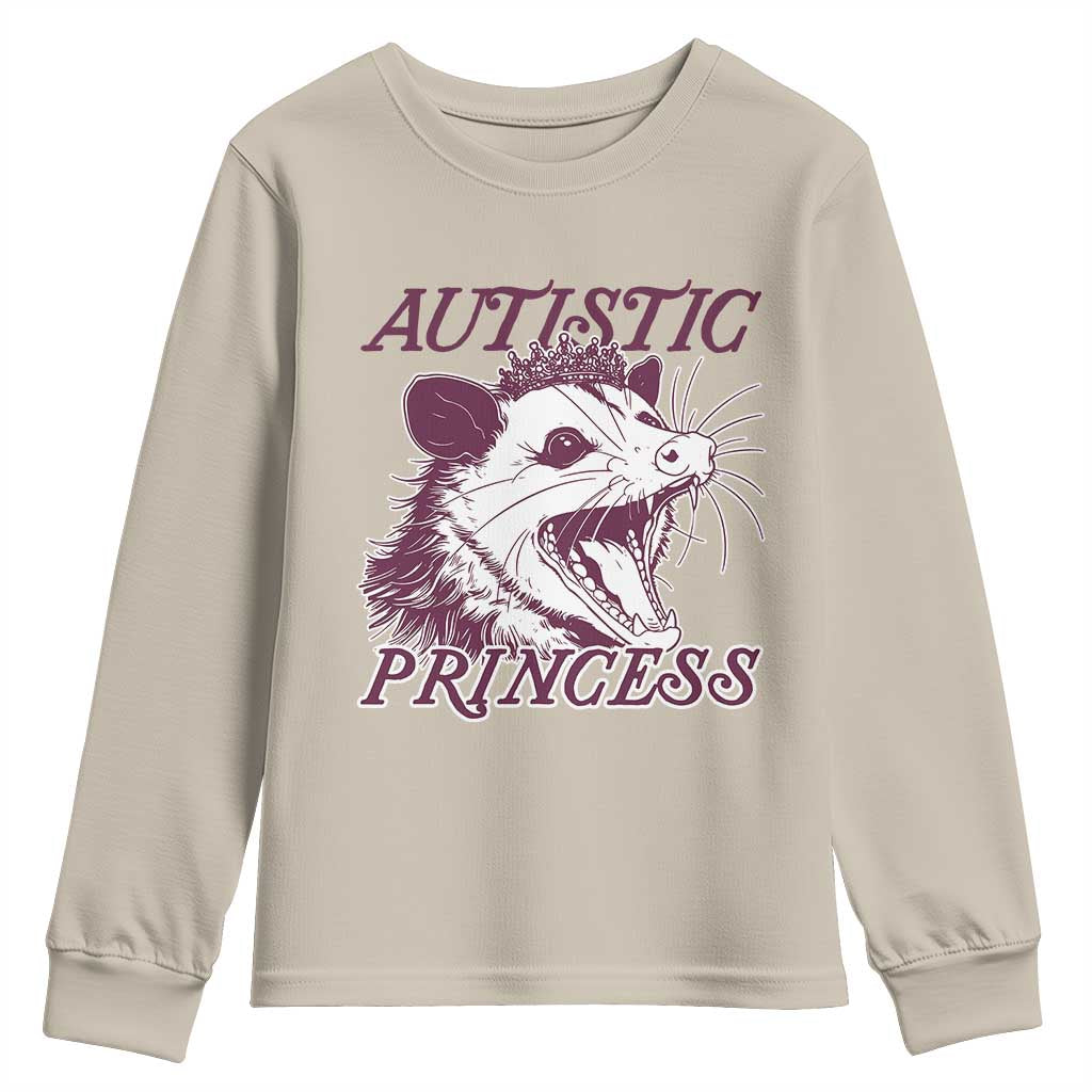 Funny Autistic Princess Youth Sweatshirt Autism Awareness Opposum