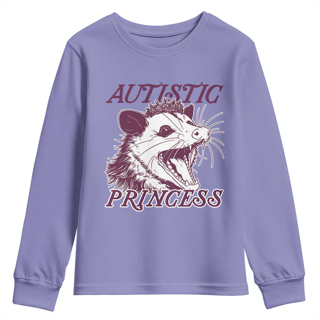 Funny Autistic Princess Youth Sweatshirt Autism Awareness Opposum