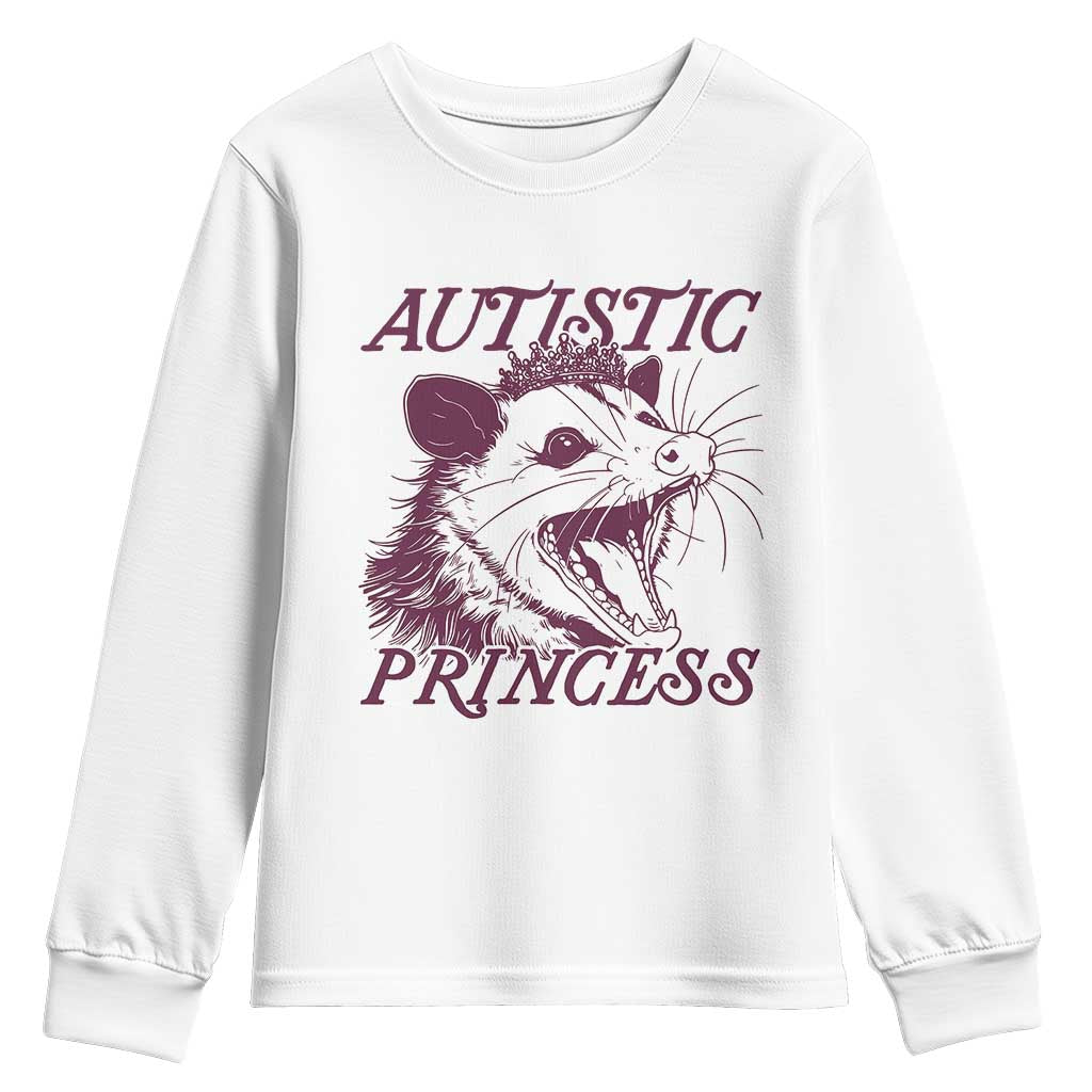 Funny Autistic Princess Youth Sweatshirt Autism Awareness Opposum