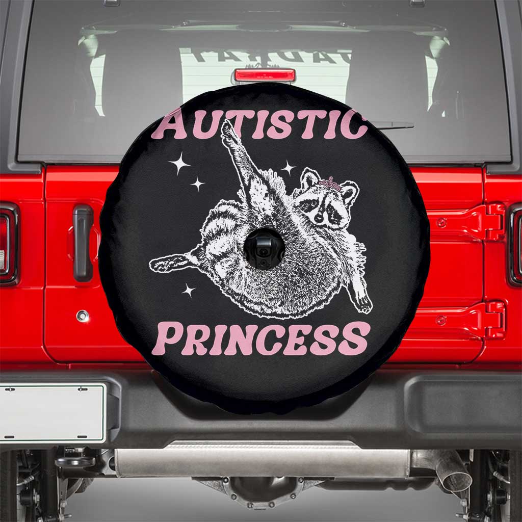 Funny Autistic Princess Spare Tire Cover Autism Awareness Raccoon