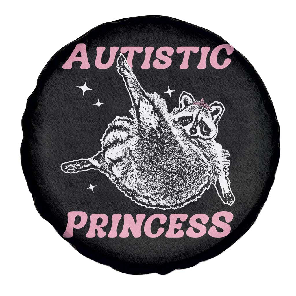 Funny Autistic Princess Spare Tire Cover Autism Awareness Raccoon