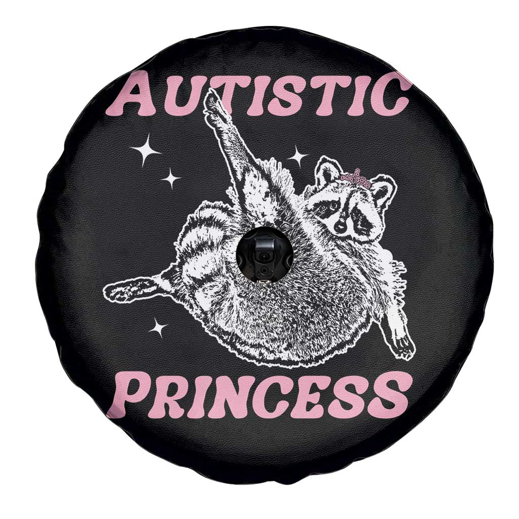 Funny Autistic Princess Spare Tire Cover Autism Awareness Raccoon