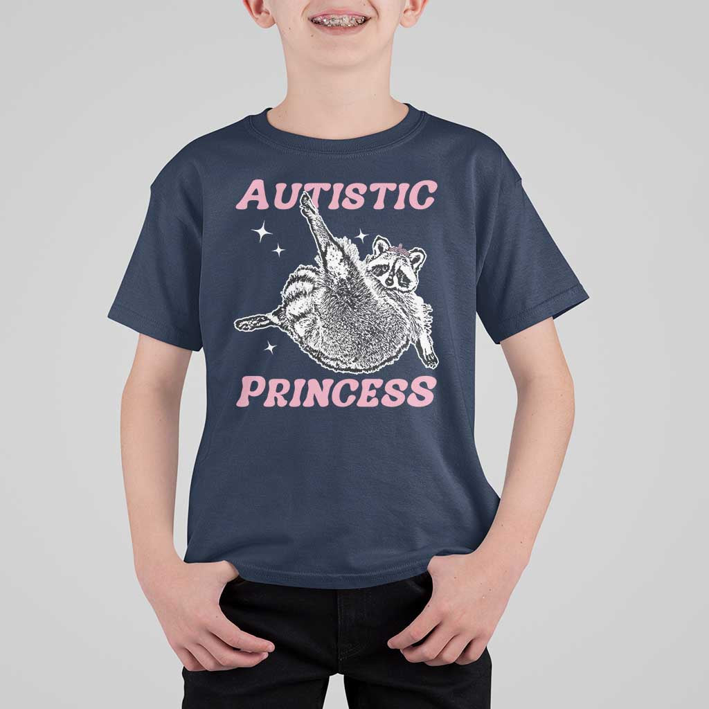 Funny Autistic Princess T Shirt For Kid Autism Awareness Raccoon