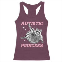 Funny Autistic Princess Racerback Tank Top Autism Awareness Raccoon