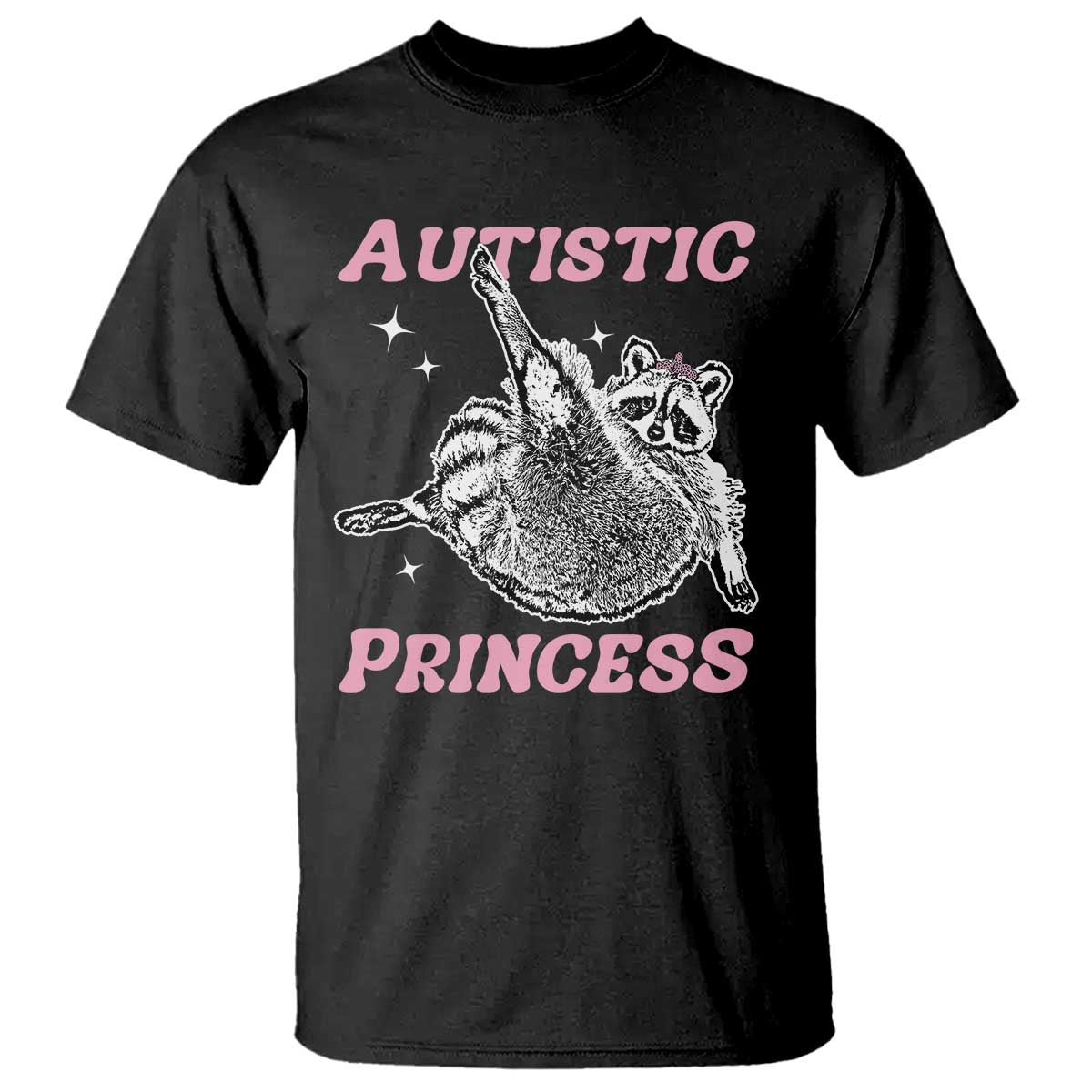 Funny Autistic Princess T Shirt Autism Awareness Raccoon