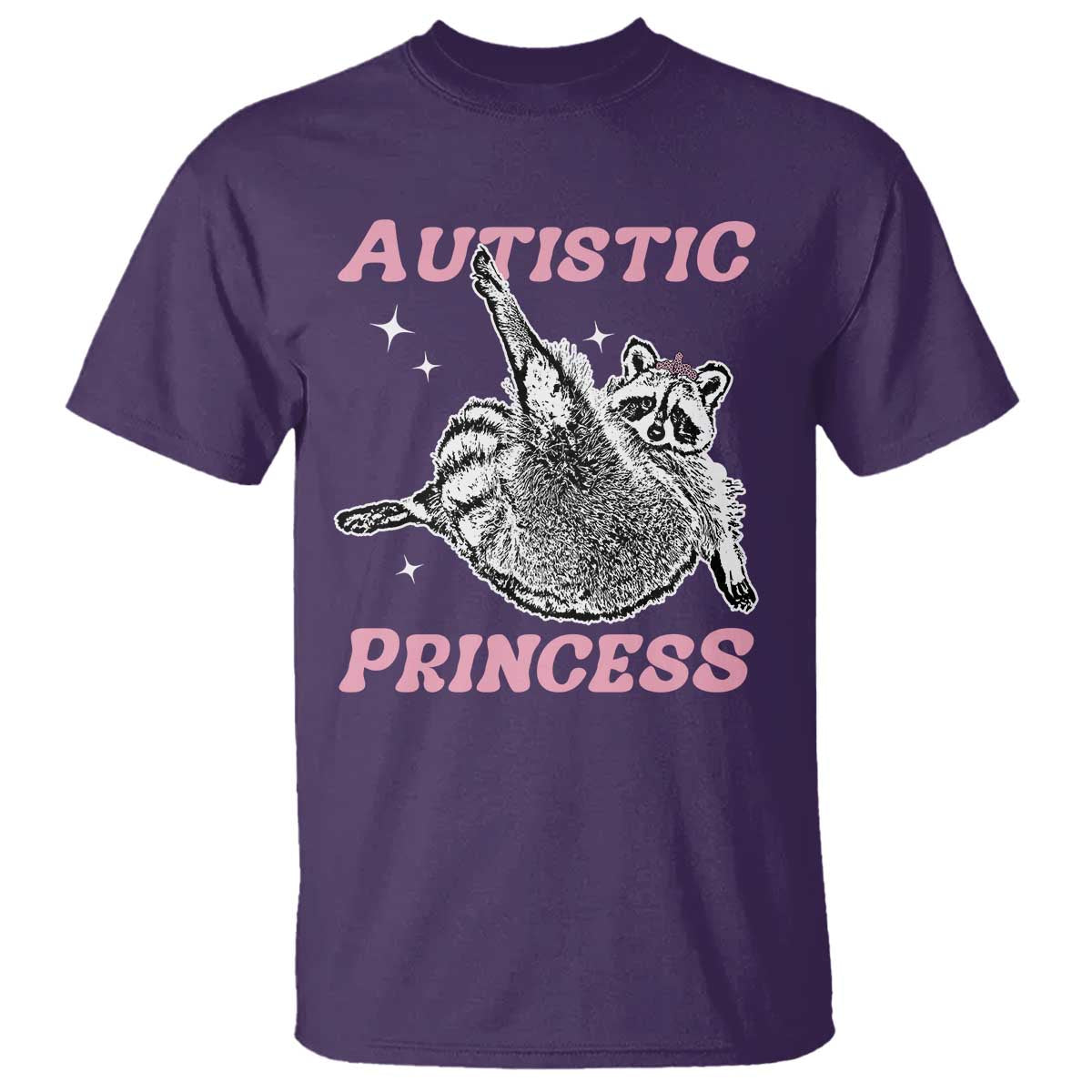 Funny Autistic Princess T Shirt Autism Awareness Raccoon