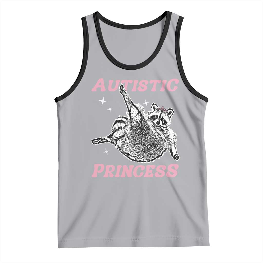 Funny Autistic Princess Tank Top Autism Awareness Raccoon
