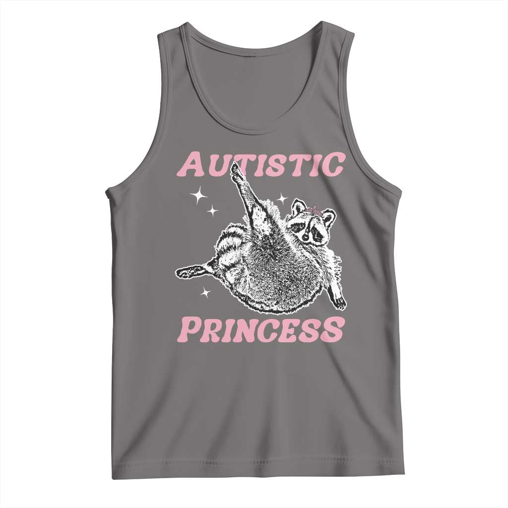 Funny Autistic Princess Tank Top Autism Awareness Raccoon